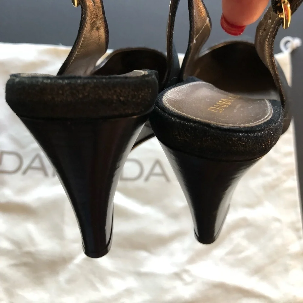 Dana Davis copper slingback wedges, Sz. 8